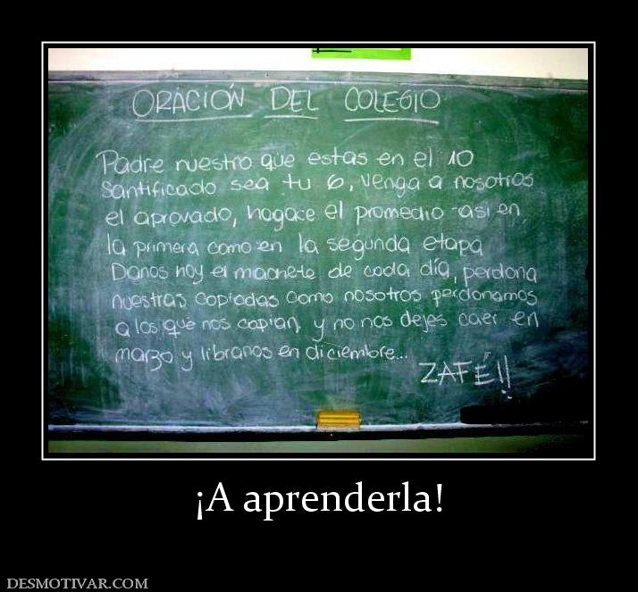 ¡A aprenderla!