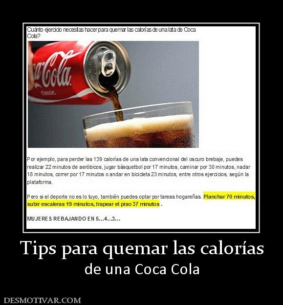 Tips para quemar las calorías de una Coca Cola