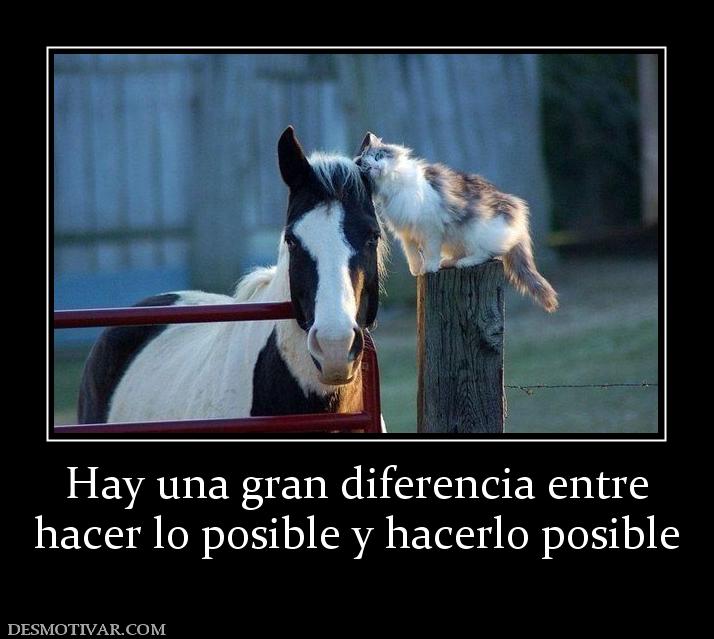 Hay una gran diferencia entre hacer lo posible y hacerlo posible