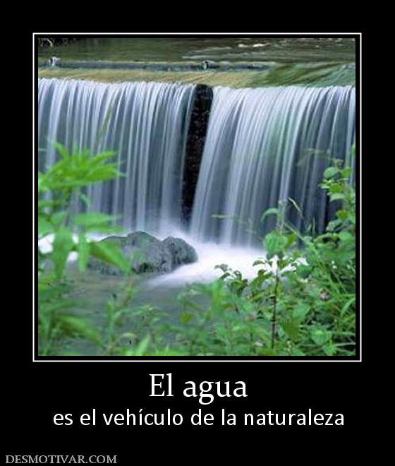 El agua es el vehículo de la naturaleza