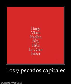 Los 7 pecados capitales