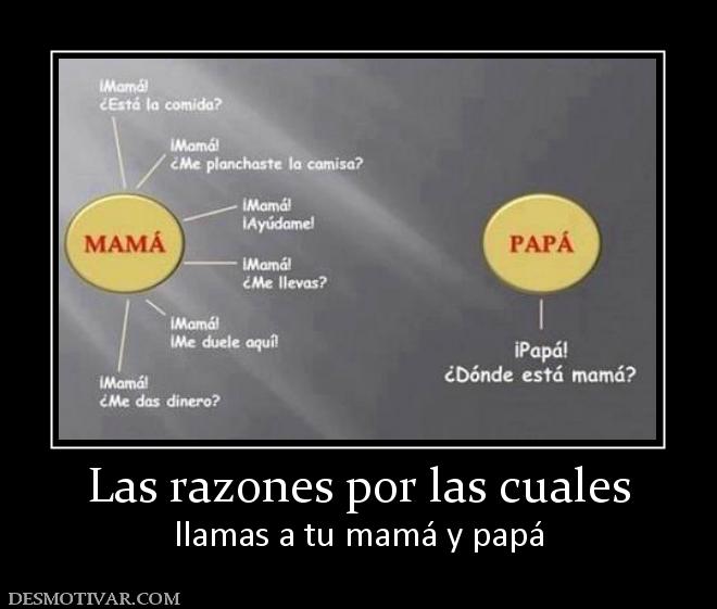 Las razones por las cuales llamas a tu mamá y papá