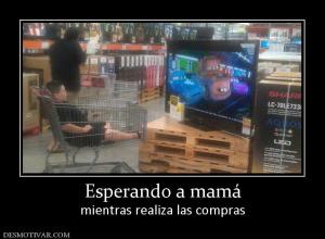 Esperando a mamá mientras realiza las compras