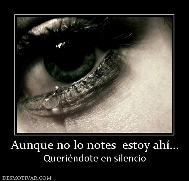 Aunque no lo notes  estoy ahí... Queriéndote en silencio