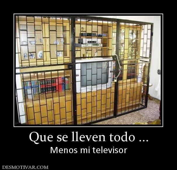 Que se lleven todo ... Menos mi televisor