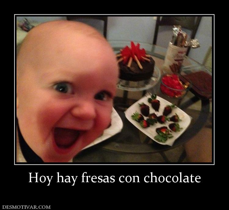 Hoy hay fresas con chocolate