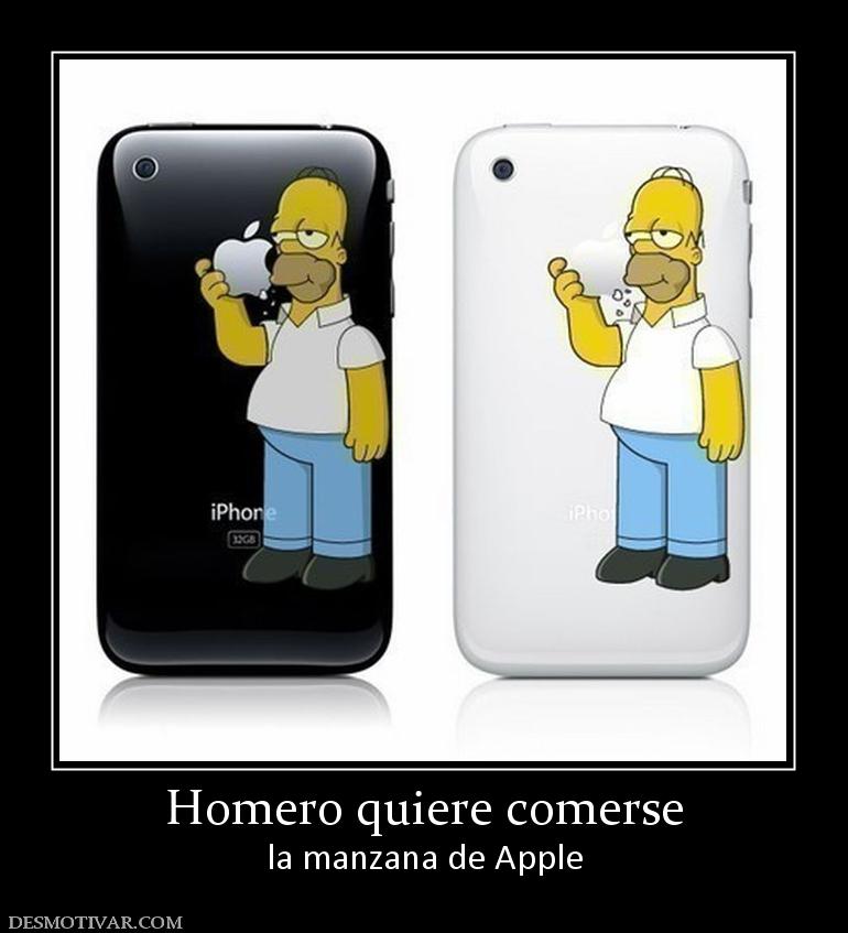 Homero quiere comerse la manzana de Apple