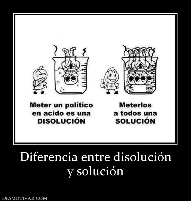 Diferencia entre disolución y solución