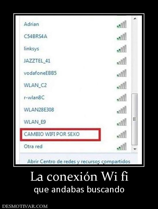 La conexión Wi fi que andabas buscando