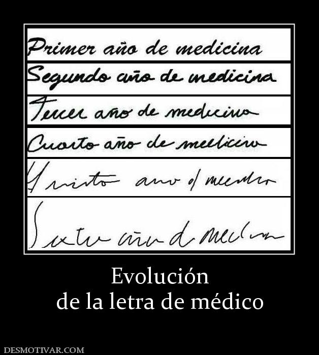 Evolución de la letra de médico