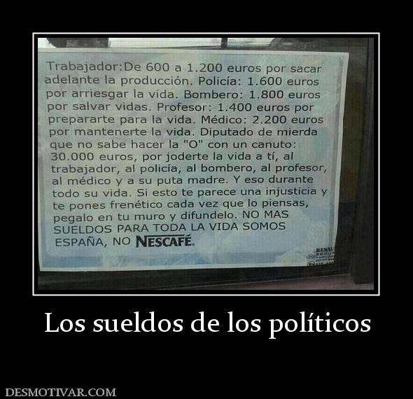 Los sueldos de los políticos