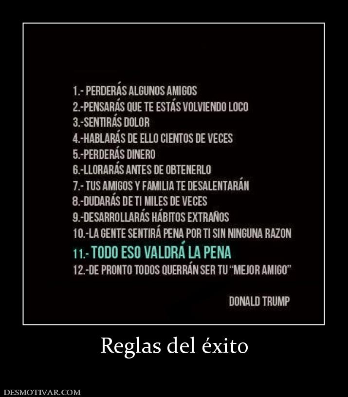 Reglas del éxito