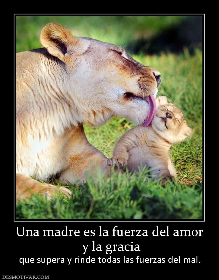 Una madre es la fuerza del amor  y la gracia  que supera y rinde todas las fuerzas del mal.