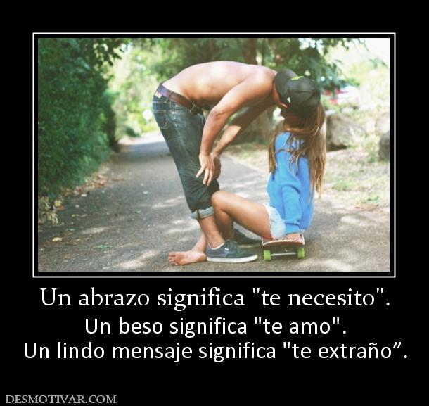 Un abrazo significa  Un beso significa  Un lindo mensaje significa