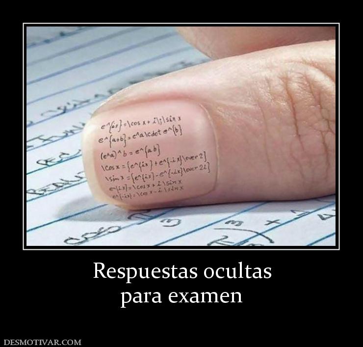 Respuestas ocultas para examen