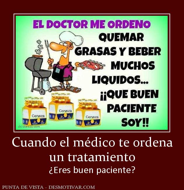 Cuando el médico te ordena un tratamiento ¿Eres buen paciente?