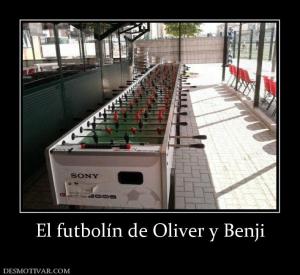 El futbolín de Oliver y Benji