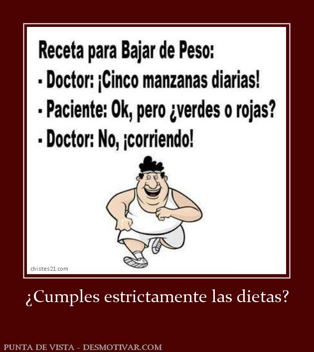 ¿Cumples estrictamente las dietas?