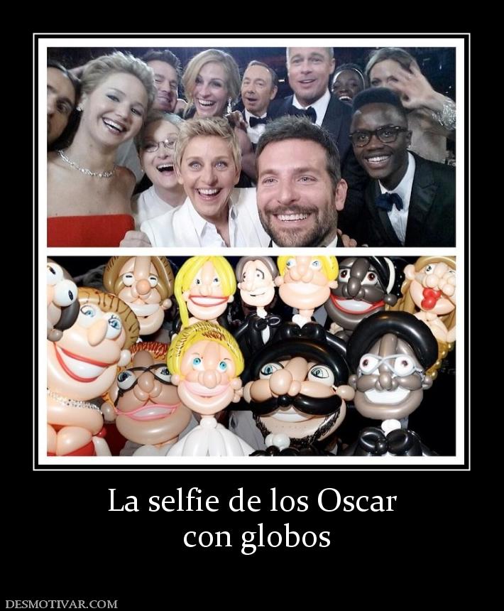 La selfie de los Oscar  con globos