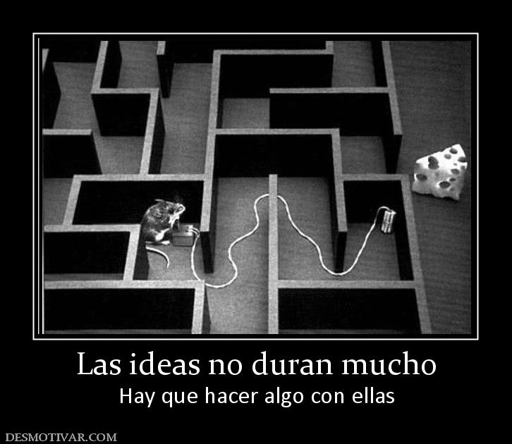 Las ideas no duran mucho Hay que hacer algo con ellas