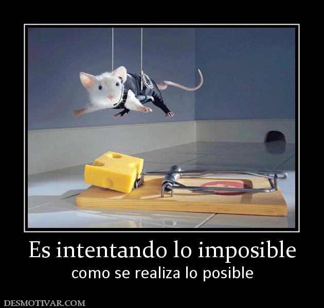 Es intentando lo imposible como se realiza lo posible