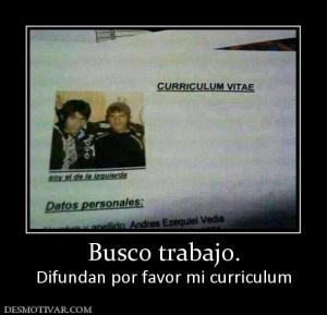 Busco trabajo. Difundan por favor mi curriculum