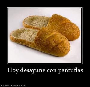 Hoy desayuné con pantuflas