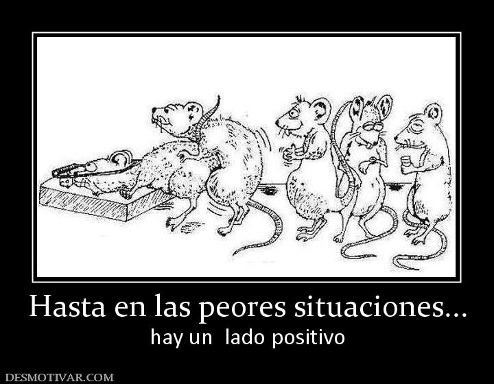 Hasta en las peores situaciones... hay un  lado positivo