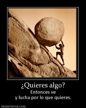 ¿Quieres algo? Entonces ve y lucha por lo que quieres.