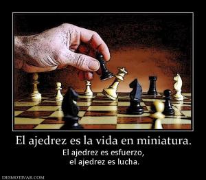 El ajedrez es la vida en miniatura. El ajedrez es esfuerzo,  el ajedrez es lucha.