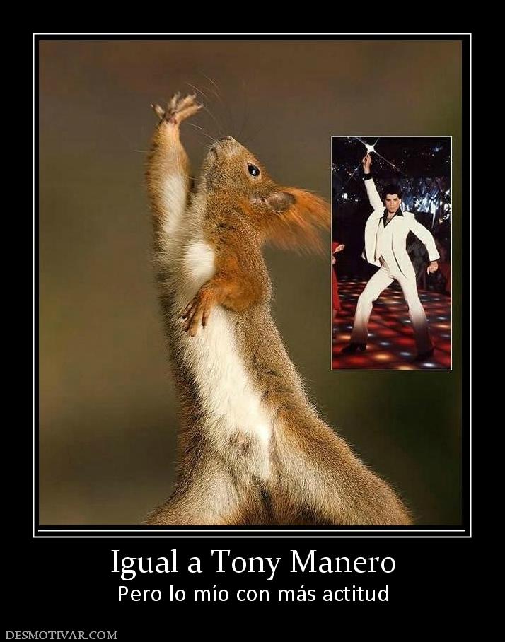 Igual a Tony Manero Pero lo mío con más actitud