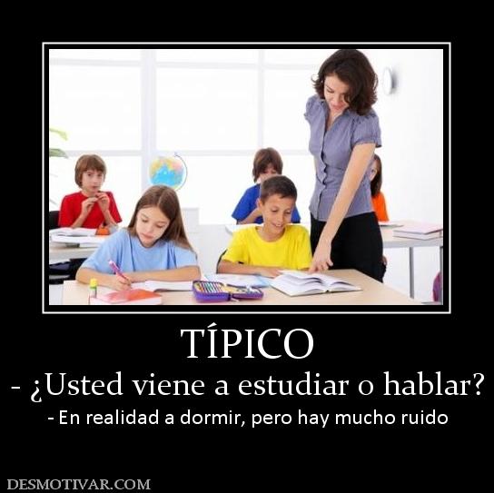 TÍPICO - ¿Usted viene a estudiar o hablar? - En realidad a dormir, pero hay mucho ruido