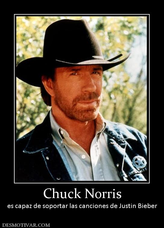 Chuck Norris es capaz de soportar las canciones de Justin Bieber