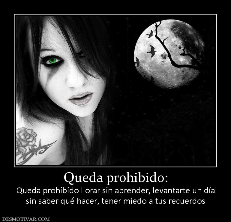 Queda prohibido: Queda prohibido llorar sin aprender, levantarte un día sin saber qué hacer, tener miedo a tus recuerdos