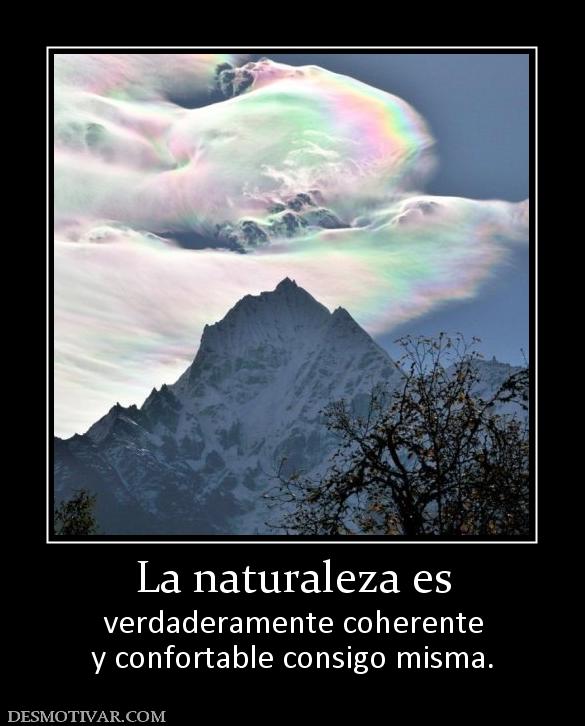 La naturaleza es verdaderamente coherente y confortable consigo misma.