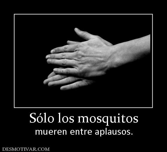 Sólo los mosquitos mueren entre aplausos.