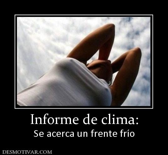 Informe de clima: Se acerca un frente frío