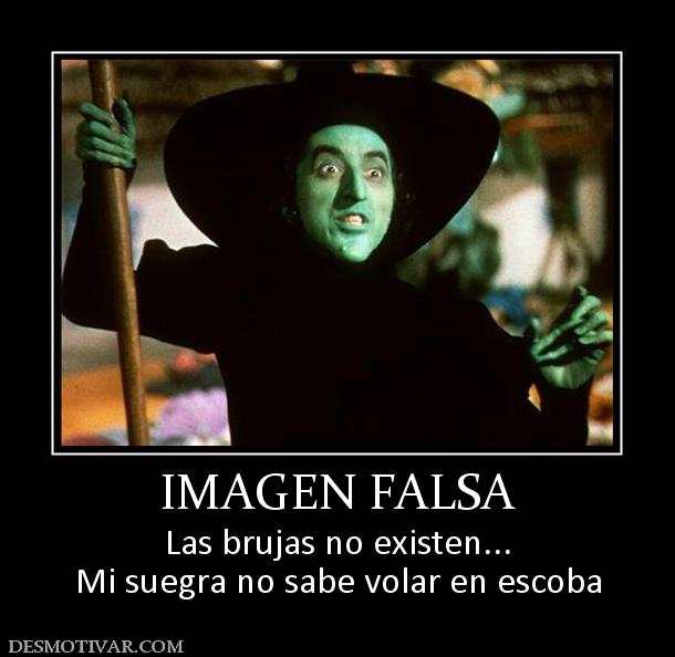 IMAGEN FALSA Las brujas no existen... Mi suegra no sabe volar en escoba