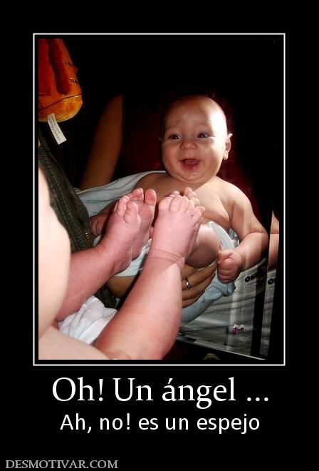 Oh! Un ángel ... Ah, no! es un espejo