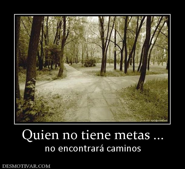 Quien no tiene metas ... no encontrará caminos