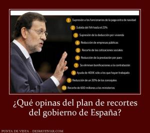 ¿Qué opinas del plan de recortes del gobierno de España?