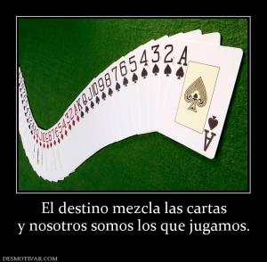 El destino mezcla las cartas y nosotros somos los que jugamos.