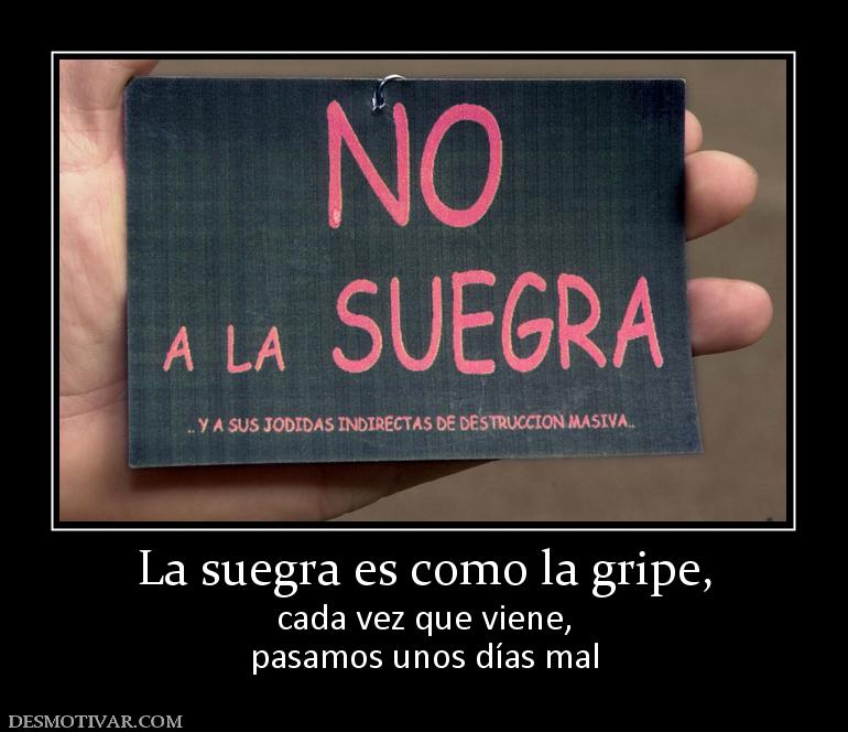 La suegra es como la gripe, cada vez que viene, pasamos unos días mal